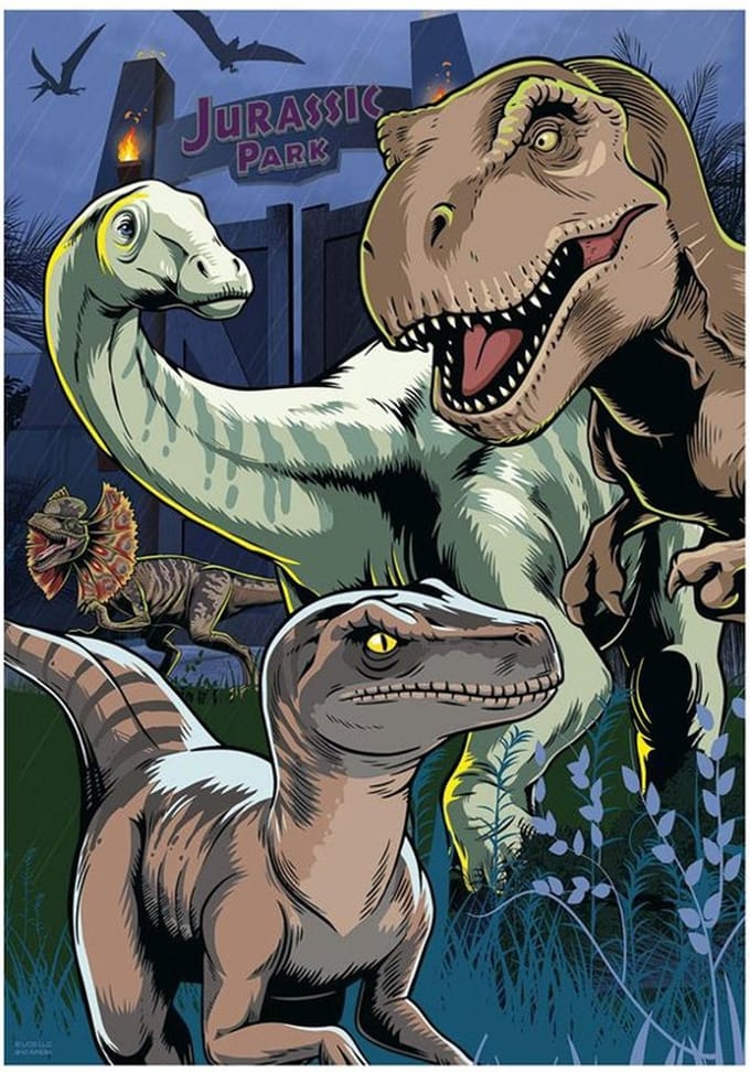 Dinosaurussen neon puzzel 100 xl stukjes