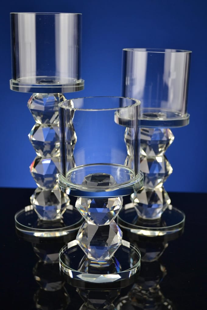 Luxe Kristallen Kandelaar Set (3-delig) – Modern en Elegant Design