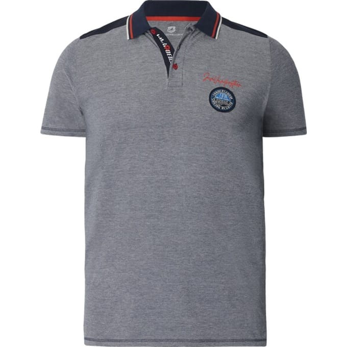 Jan Vanderstorm herren Poloshirt - 64/66 - donkerblauw - Plus Size