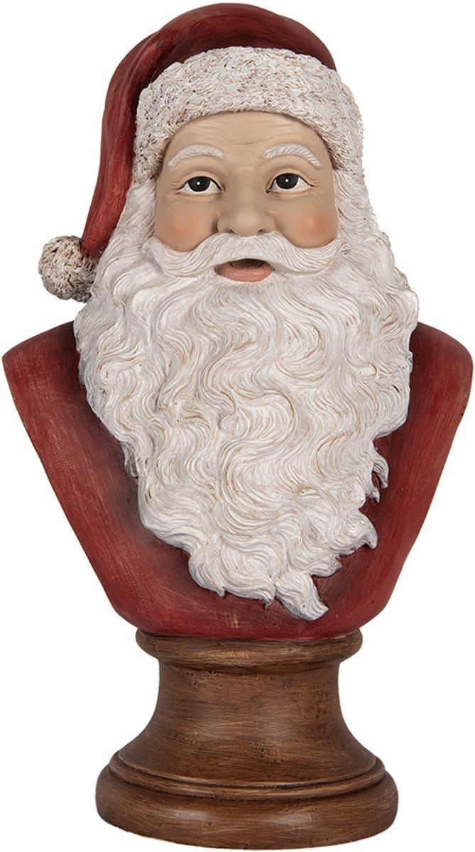 Clayre & Eef Kerstdecoratie Beeld Kerstboom 18x12x30 cm Rood Kunststof