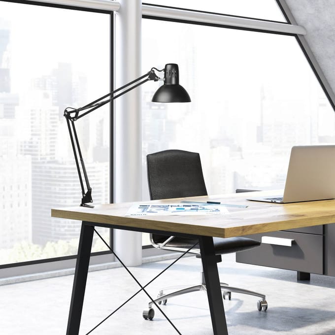 MAULstudy Bureaulamp - LED - Metaal - Zwart - E27 Fitting - Tafellamp met Klem