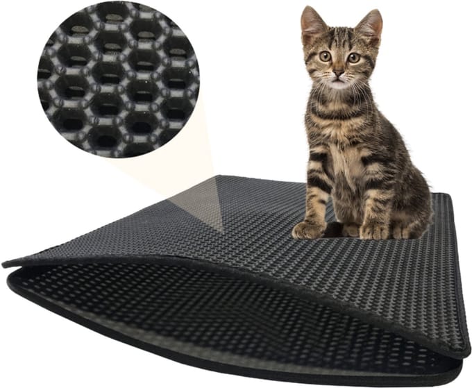 Mat voor kattenbak 40x50cm, Zwart