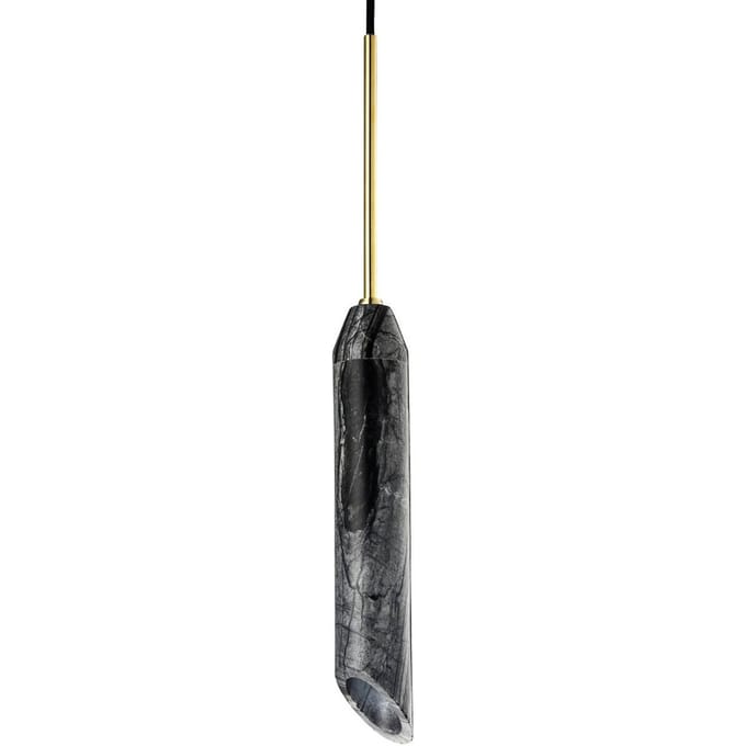 DESIGN BY US Hanglamp Marble Art, grijs, marmer, hoogte 30 cm, Ø 5 cm