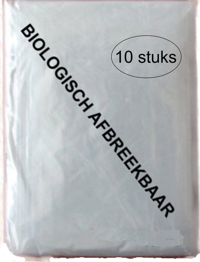10 Biologisch afbreekbare duurzame beschermende regen poncho - wit - transprant - Specialty by EIZOOK
