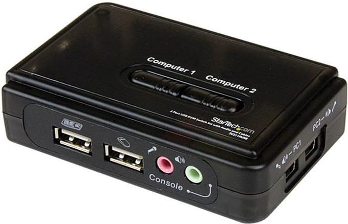 StarTech.com 2 Port USB VGA KVM-schakelaar with Audio and Cables