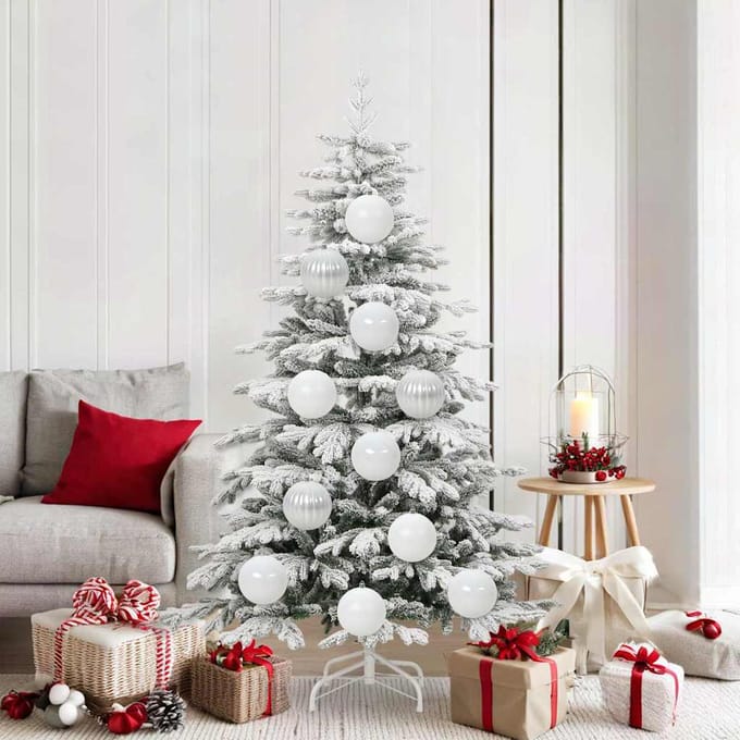 vidaXL - Kerstbal - Set - XL - 9 - st - Wit - Ø - 15 - cm - Kunststof