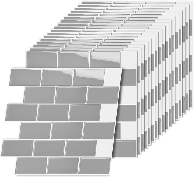 Plaktegels - set van 20 - 30x30 cm - grijs