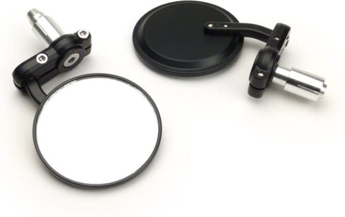 Bar End Spiegel Set CNC Ø=80mm - Zwart - Motor - Scooter - Stuurspiegel