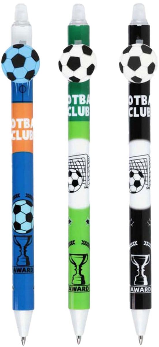 Uitwisbare gelpen 0,7 mm voetbalthema - blauwe inkt