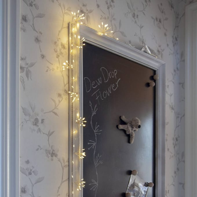 Star Trading Batterijgevoede lichtslinger 'Flower', 120 LED's, 10 lichtbronnen, timer, warm wit, L 140cm