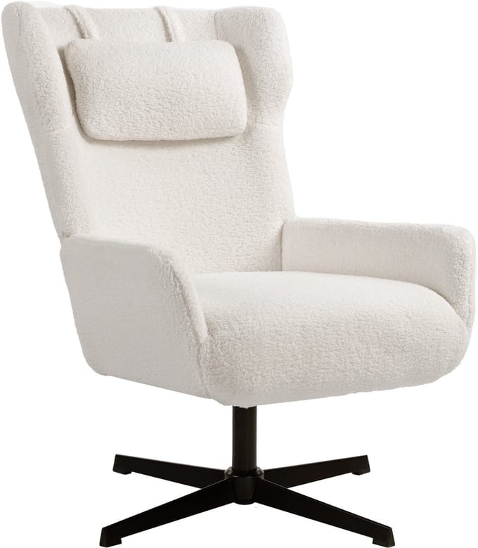 HOMCOM fauteuil - polyester/plaat/metaal - 74x86,5x102 cm - crème