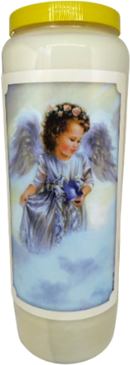 Noveenkaars Engelen blauw - 9 dagen brander - set van 5 stuks