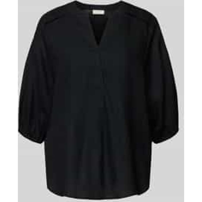Blouse van linnenmix met verlengde rug model 'Lava'
