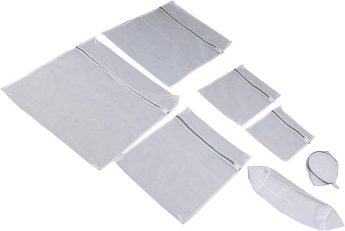 Waszakken Set - Mesh Zakken - Kleding Beschermen - Verdikt Polyester Gaas - 7 Stuks - Wit