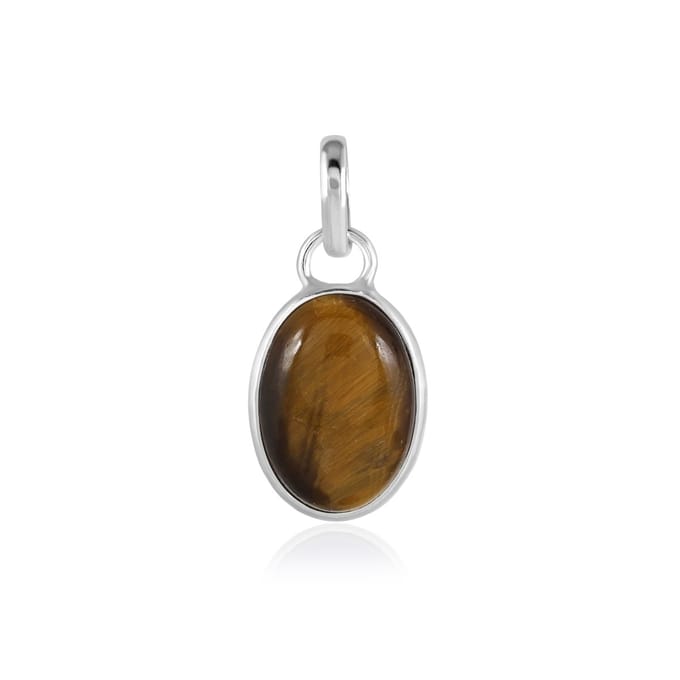 SilverGems Zilveren hanger met Tijgeroog edelsteen