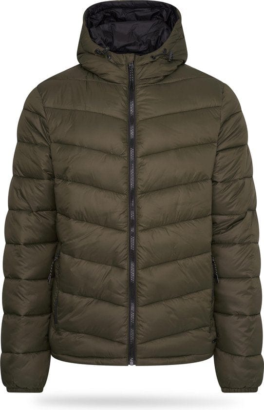 Pierre Cardin - Heren Jas winter Gewatteerde Jas - Groen - Maat M