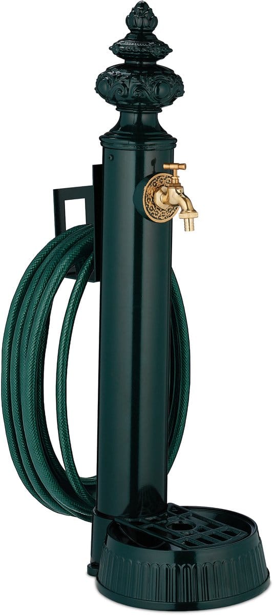 buitenkraan met tuinslanghouder - 87 cm - putje - groen
