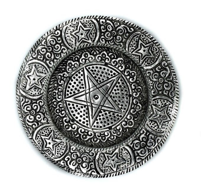 Polished Aluminium Pentagon Incense Holder 11.5cm