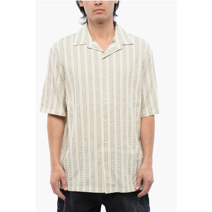 ARR STRIPES BOWLING SHIRT ANGORA WILLOW