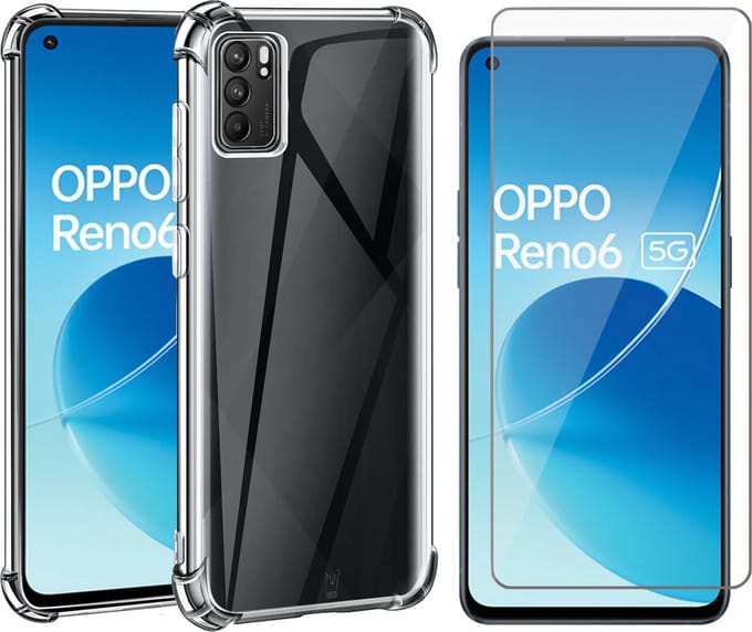 Hoesje geschikt voor Oppo Reno 6 5G - Screenprotector Glas - Shockproof Transparant