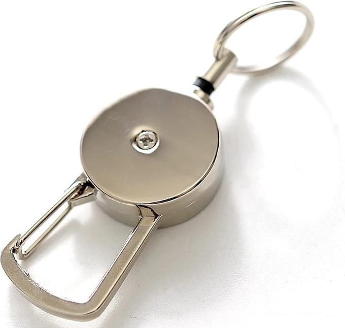 New Age Devi - Sleutelhanger met koord en uittrekbaar haakje - Metaal - Zilver
