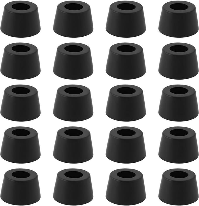 BRENZOOS - Set van 20 Ronde Rubber Voeten Bumpers, Zwart