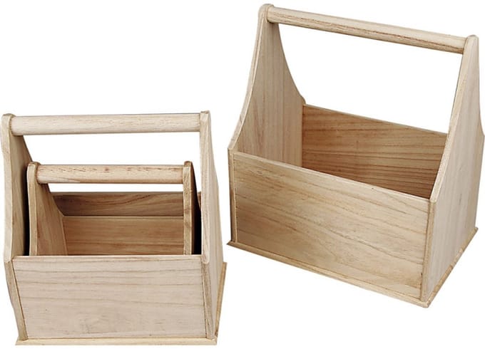 Flessenhouder, grootste maat 24x17,5x28 cm, Keizerin boom, 3 assorti