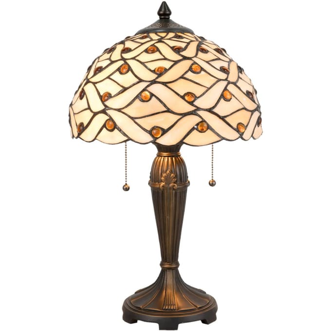 Lumilamp Tiffany Tafellamp Ø 30x50 cm Beige Bruin Glas