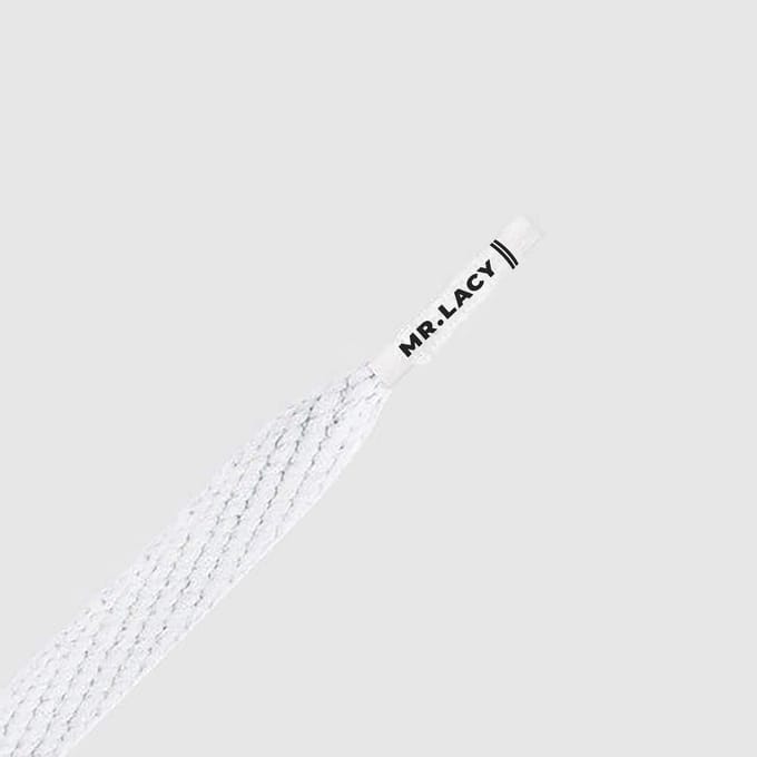 Mr. Lacy  - Schoenveters - Veters - Sneakerveters - Smallies - Plat - Wit - Lengte90 cm
