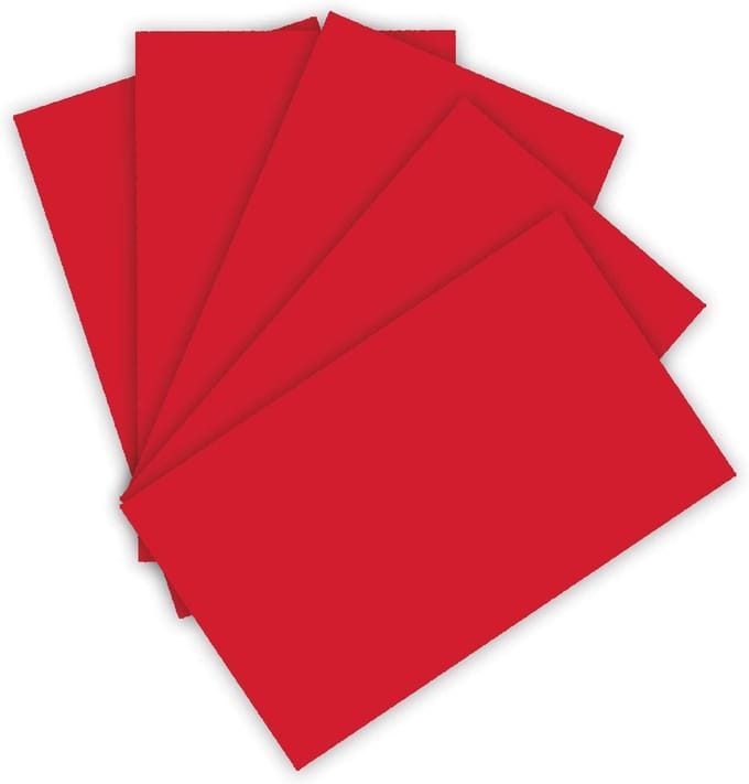 Folia knutselkarton A4 rood 220g 100 vel voor kaarten en hobby.