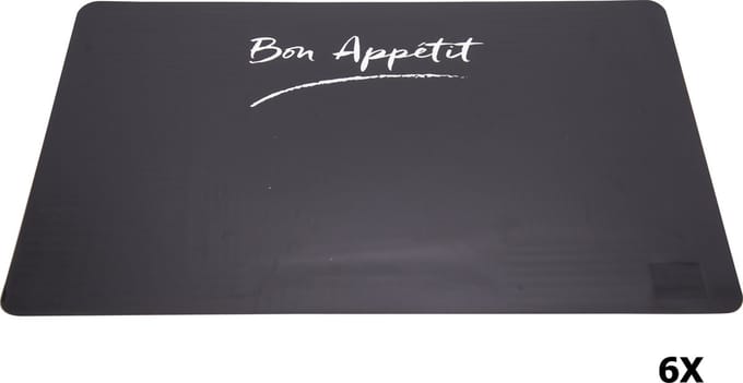 Cosy & Trendy Placemat Zwart Transparant 43.5x28.5cm