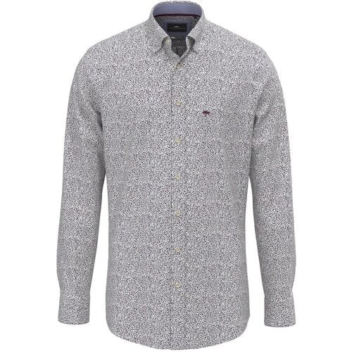 Fynch-Hatton Overhemd Mini Flower Pattern Kent Collar Deep Merlot / male