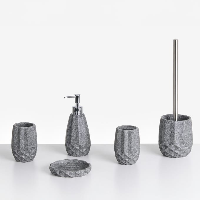 SAMIRIA - Badkameraccessoireset - Grijs - Polyresin