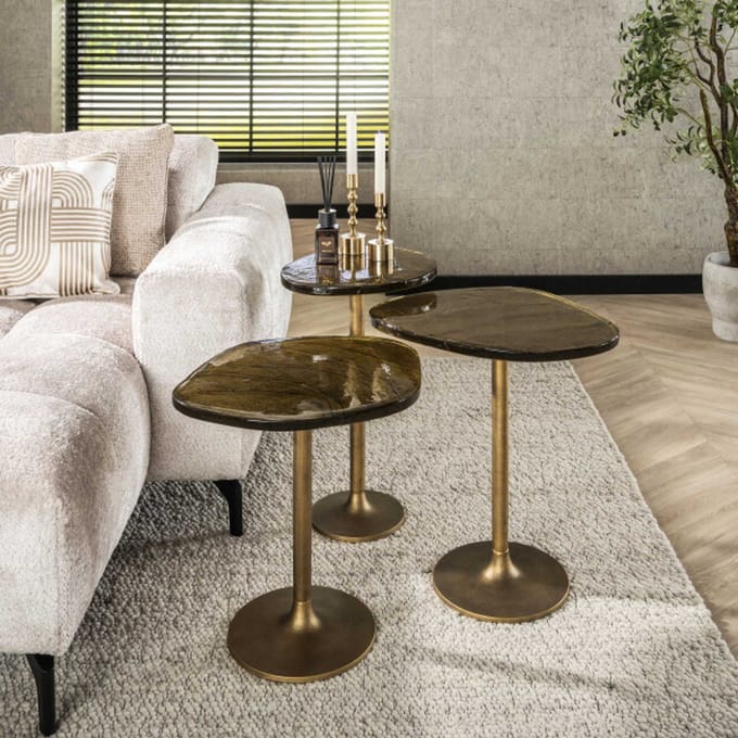 Hoyz Collection - Bijzettafel Eclipse M - Goud Antiek Finish