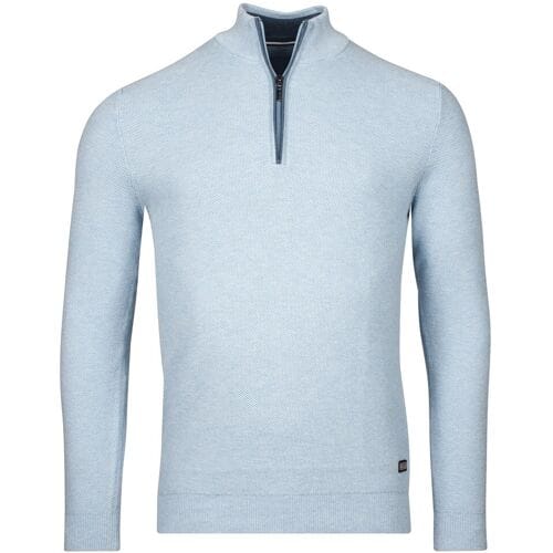 Baileys Trui Half Zip Structure Knit Combed Cotton Pastel Blauw Melange / male