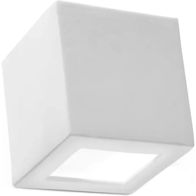 Sollux Lighting Wandlamp Leo - E27 - wit - keramiek/glas - 14x14x14cm