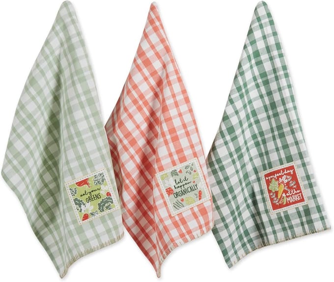 Set van 3 Wasbare Keukendoeken - Geruite Keukentextiel Set