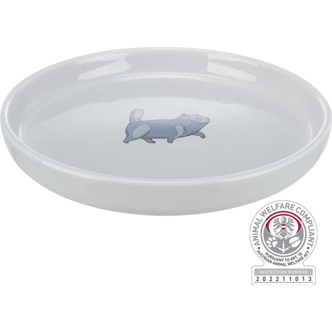 Trixie Keramische Voerbak Plat en Breed 600ml, Ø23cm Katten
