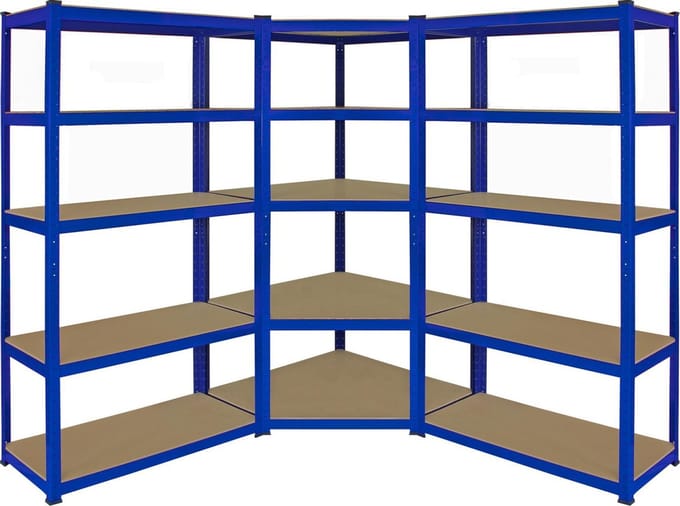 T-rax stellingkasten bundel - blauw - 90x45x180 cm - 3-delig