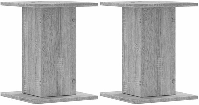 Set van 2 Speakerstands - Luidsprekerstandaards 40 cm Hoog in Sonoma Grijs - Stabiel & Stijlvol