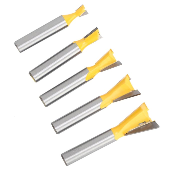 5 Stuks Houtbewerking Zwaluwstaart Bovenfreesbit Zwaluwstaart Eindfreesbit voor Houtbewerking