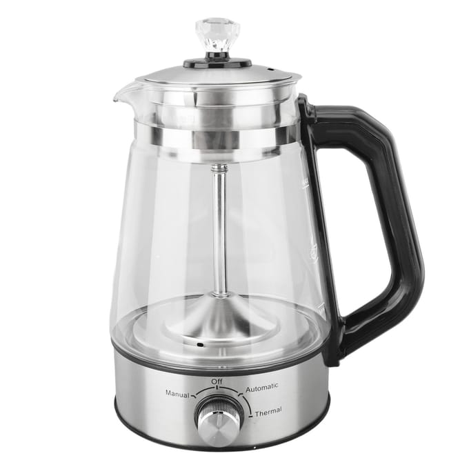 Elektrische waterkoker, automatisch, stoomsproeiend, geïsoleerd, elektrisch theezetapparaat, 1,2 liter L gray