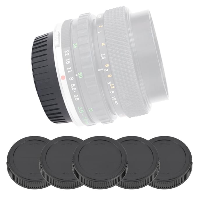 5 STUKS Draagbare Zwarte Plastic Om-vatting Achterste Lensdop voor Olympus OM Lenzen black