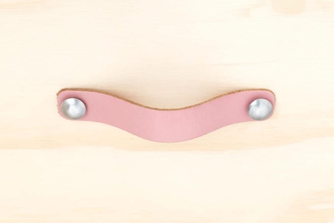 Leren handgreep Oudroze M 18x2 cm