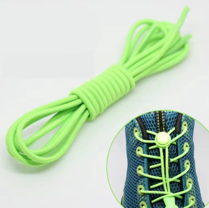 New Age Devi - "Hardlopen? Groene Elastische Schoenveters voor jou! | Lock Veters | Ronde Elastische Schoenveters | Elastische veters | Laces"