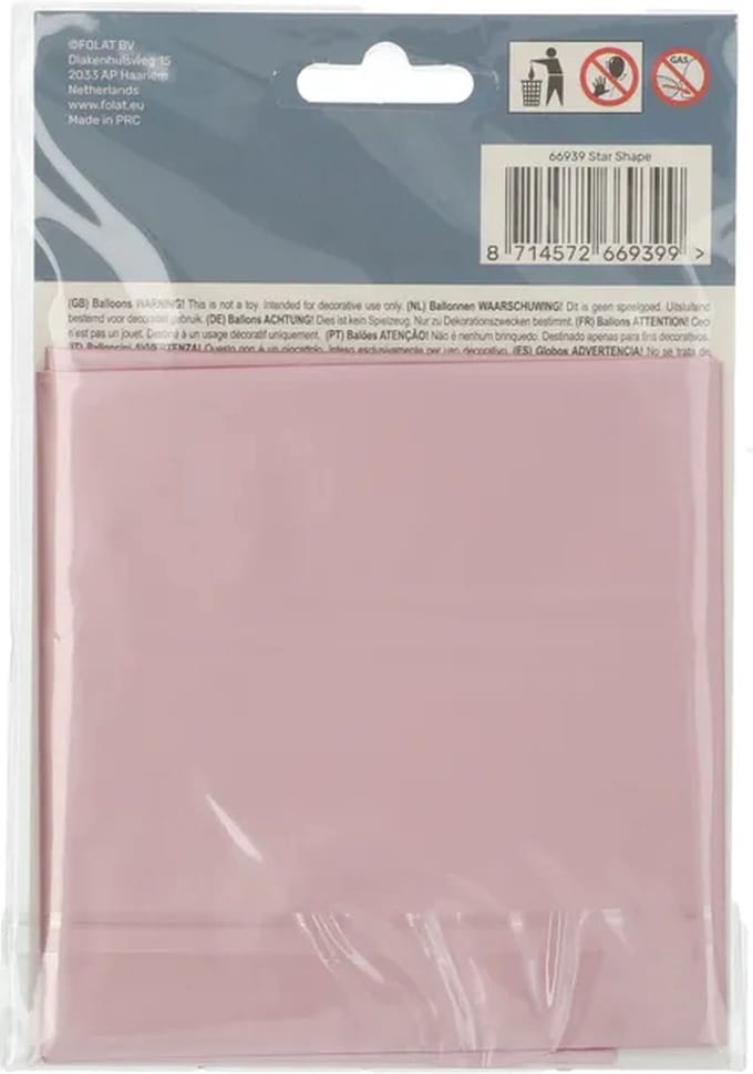 Folat - Folieballon Ster Pastel Roze - 48 cm