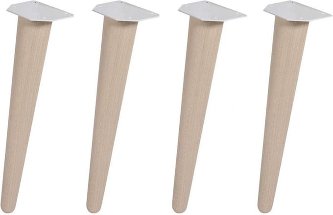 FLE - Meubelpoot conisch Ø 3 cm en hoogte 40 cm van massief hout - 4 stuks