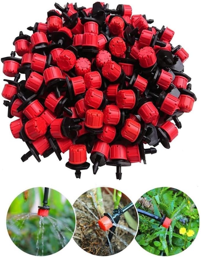 Druppelslang 16 mm Zwart 100 Meter met 100 Verstelbare Druppelaars 0-70 l/u