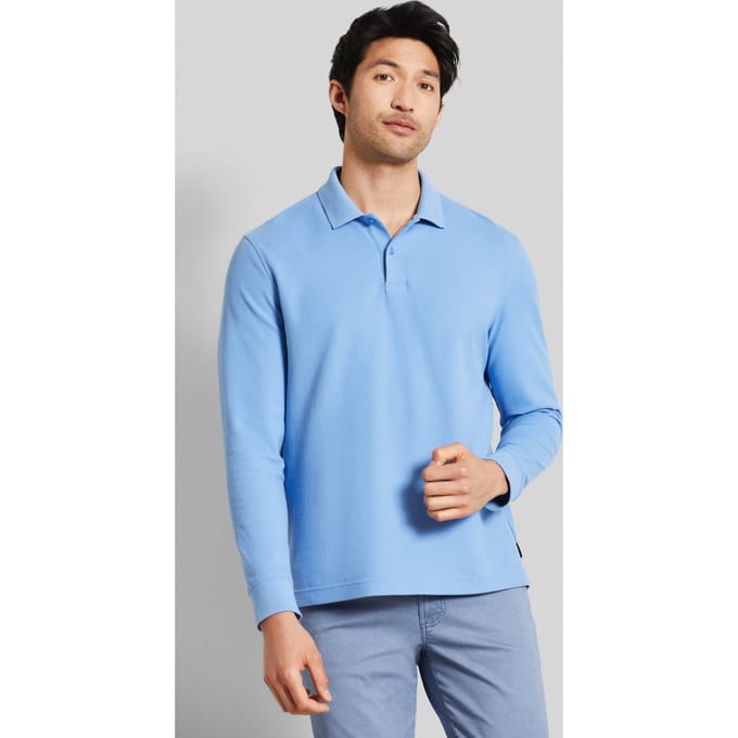 Bugatti Herren Polo met lange mouwen van puur katoen