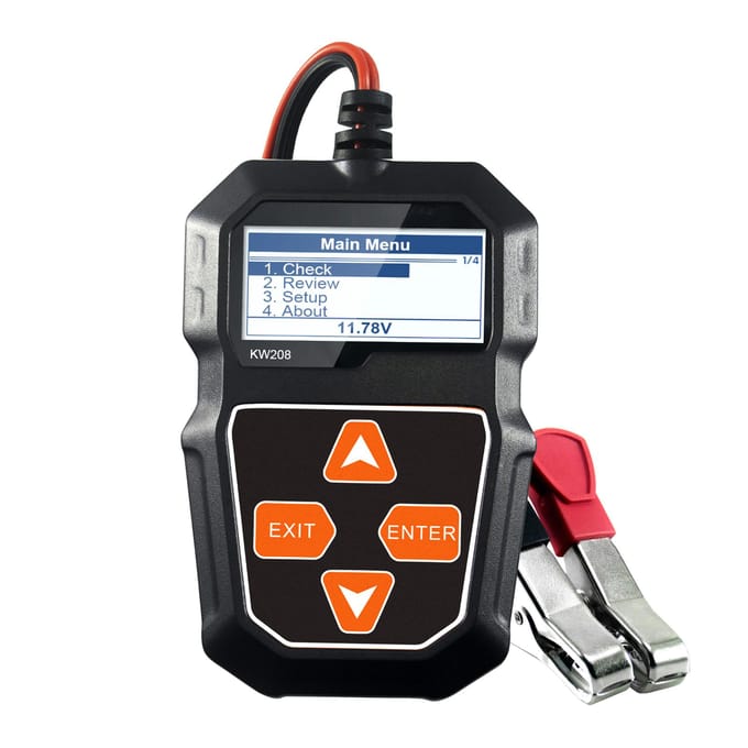 Professionele Auto Dynamo Analyzer - Golfvorm, KW208 12V Auto Accu Belasting Tester zwart